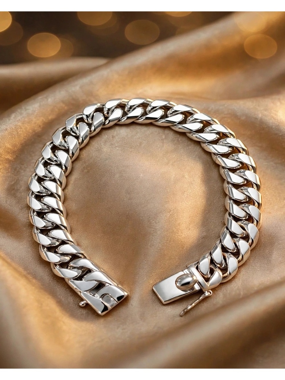 Chunky Cuban Link Bracelet – 9.5", 1/2" Wide, Like New